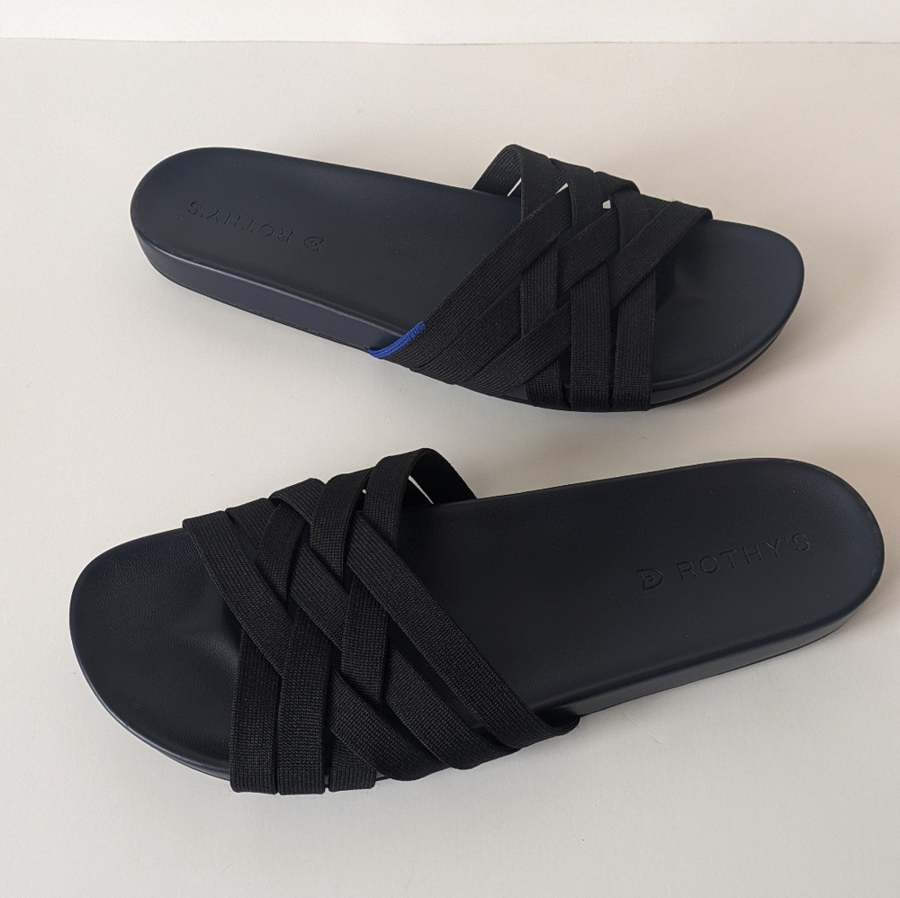 Rothy's The Slide Night Sky Black Navy Sandals - Picture 2 of 7
